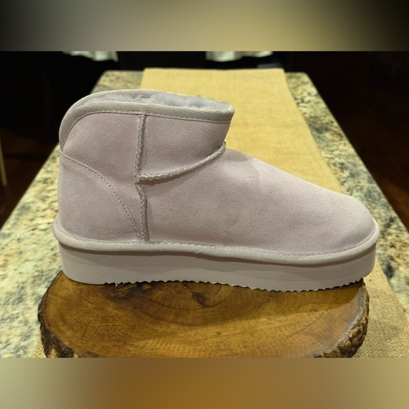 Dearfoams Fireside Kingston Shearling Platform Bootie -Size 9 NWOT. Light pink - Picture 6 of 12